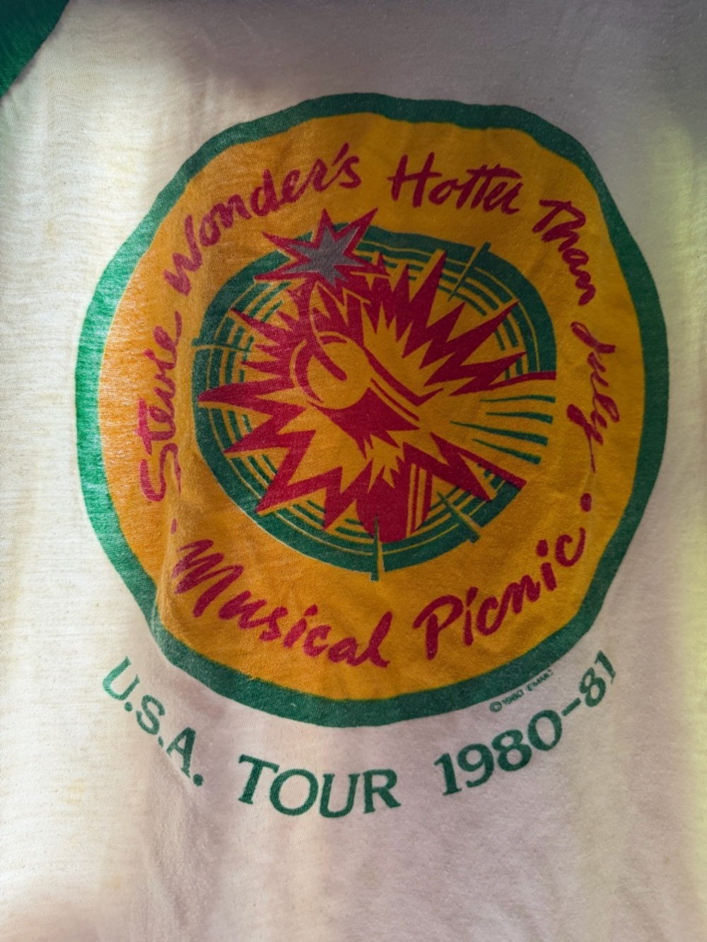 Rare, Vintage Stevie Wonder concert shirt